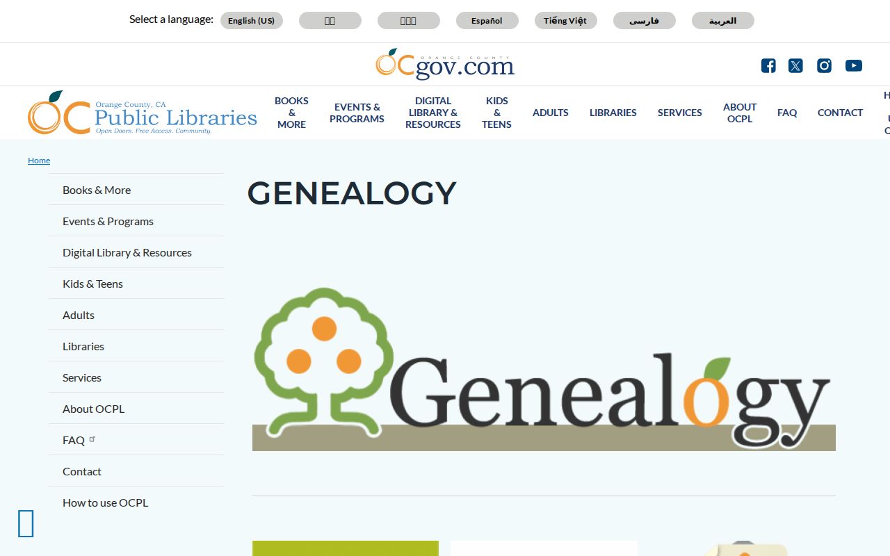 Irvine city directory view of Orange County genealogy research resources