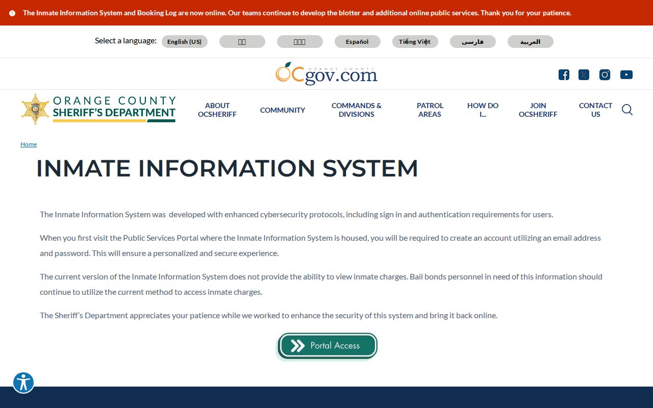 Irvine neighbors view of Orange County Sheriff inmate information