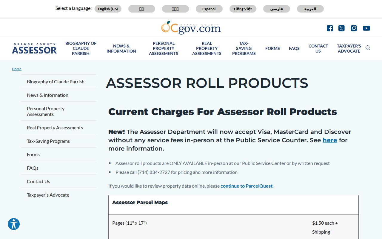 Irvine previous residents view of Orange County assessor roll products