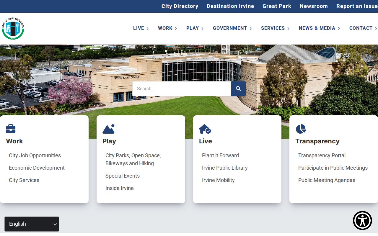 Irvine ZIP code directory view of Irvine public library project information